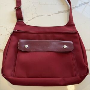 EUC! Longchamp Deep Red Crossbody Bag from the discontinued Planètes line